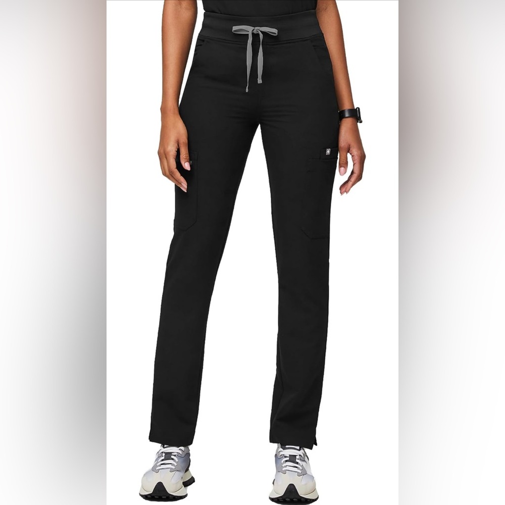 FIGS YOLA High Waisted Skinny Scrub Pants Black Size Medium